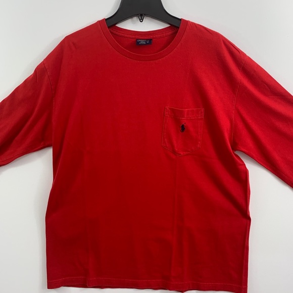 Polo by Ralph Lauren red pocket tee LS - Picture 3 of 12